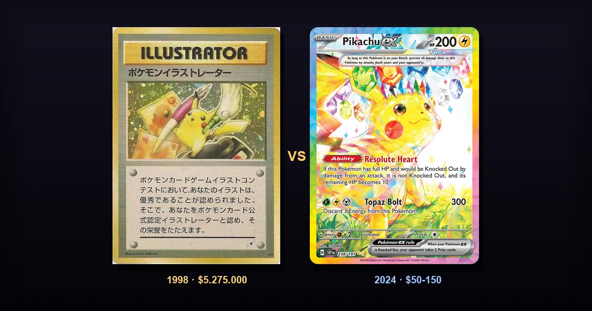 Slab gradeada de carta Pokémon premium con cadena de oro como colgante