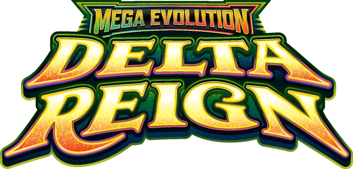 Logo oficial de Delta Reign, sexto set de la era Megaevolución del Pokémon TCG con Mega Rayquaza ex como carta principal, lanzamiento 6 noviembre 2026