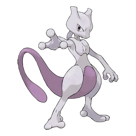 Ilustración oficial de Mewtwo - Pokémon Legendario