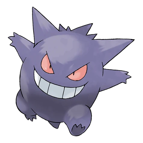 Ilustración oficial de Gengar - Pokémon tipo Fantasma
